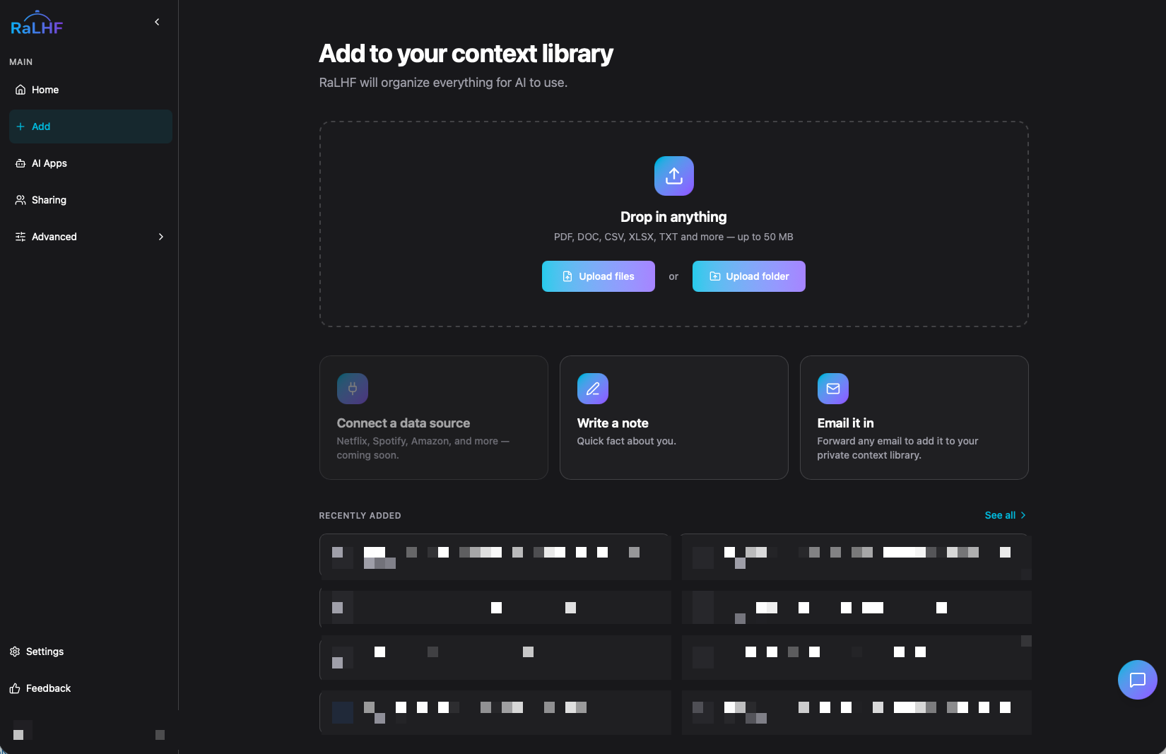 RaLHF collects your scattered digital life